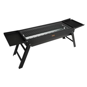 VEVOR 23 inch Portable Charcoal Grill, Flat Top Propane Gas Grills, Compact Foldable Grill, Heavy Duty Steel BBQ Grill, Mini Smoker for Travel, Outdoo