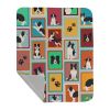 Lots of Border Collie Quilted Blanket 50x60 Artwork Pattern Quilted Throw Blanket for Bed, Couch, Sofa, Soft and Lightweight