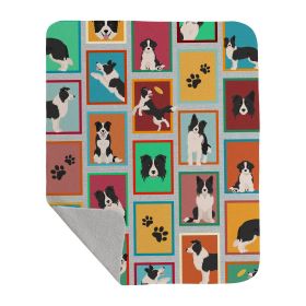 Lots of Border Collie Quilted Blanket 50x60 Artwork Pattern Quilted Throw Blanket for Bed, Couch, Sofa, Soft and Lightweight