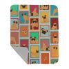 Lots of Apricot Pug Quilted Blanket 50x60 Artwork Pattern Quilted Throw Blanket for Bed, Couch, Sofa, Soft and Lightweight