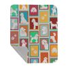Lots of White Standard Poodle Quilted Blanket 50x60 Artwork Pattern Quilted Throw Blanket for Bed, Couch, Sofa, Soft and Lightweight