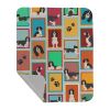 Lots of Black and White English Springer Spaniel Quilted Blanket 50x60 Artwork Pattern Quilted Throw Blanket for Bed, Couch, Sofa, Soft and Lightweigh