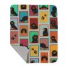 Lots of Black and Tan Cavalier King Charles Spaniel Quilted Blanket 50x60 Artwork Pattern Quilted Throw Blanket for Bed, Couch, Sofa, Soft and Lightwe