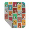 Lots of Red Boston Terrier Quilted Blanket 50x60 Artwork Pattern Quilted Throw Blanket for Bed, Couch, Sofa, Soft and Lightweight