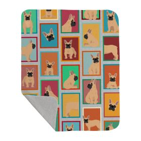 Lots of Fawn French Bulldog Quilted Blanket 50x60 Artwork Pattern Quilted Throw Blanket for Bed, Couch, Sofa, Soft and Lightweight