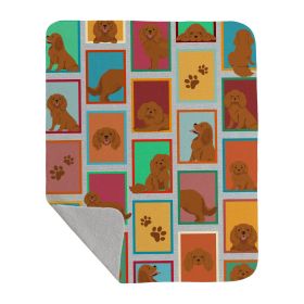 Lots of Ruby Cavalier Spaniel Quilted Blanket 50x60 Artwork Pattern Quilted Throw Blanket for Bed, Couch, Sofa, Soft and Lightweight