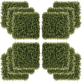 Artificial Grass Wall Panel Backdrop, 12 20" x 20" Boxwood UV Protection Privacy Coverage Panels for Indoor & Outdoor Decor, Wall & Fence Covering, Gr