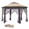 13' x 13' Pop Up Gazebo, Hexagonal Canopy Shelter with 6 Zippered Mesh Netting, Event Tent with Strong Steel Frame for Patio Backyard Garden Wedding P