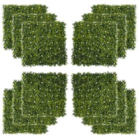 Artificial Grass Wall Panel Backdrop, 12 20" x 20" Boxwood UV Protection Privacy Coverage Panels for Indoor & Outdoor Decor, Wall & Fence Covering, Mi