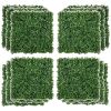 12 PCS 20" x 20" Artificial Boxwood Panels Topiary Wall Greenery Backdrop, Privacy Hedge Screen UV Protected 4Layer Roll Grass Panel Fence Decor Outdo