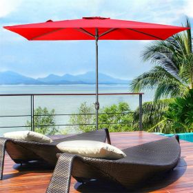 6.5FT × 10FT Patio Umbrella Outdoor Red Uv Protection