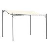 Outsunny 10' x 10' Steel Outdoor Pergola Gazebo, Patio Canopy with Weather-Resistant Fabric and Drainage Holes for Backyard Pool Deck Garden, Cream Wh