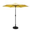 8.8 feet Outdoor Aluminum Patio Umbrella, Patio Umbrella, Market Umbrella with 42 pounds Round Resin Umbrella Base, Push Button Tilt and Crank lift, Y