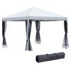 10' x 10' Pop Up Canopy Tent with Netting, Instant Gazebo, Ez up Screen House Room with Carry Bag, Height Adjustable, for Outdoor, Garden, Patio, Crea