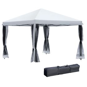 10' x 10' Pop Up Canopy Tent with Netting, Instant Gazebo, Ez up Screen House Room with Carry Bag, Height Adjustable, for Outdoor, Garden, Patio, Crea