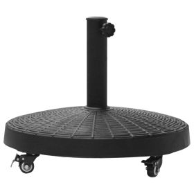 Outsunny 50 lbs. Umbrella Base, 20.5", Round Heavy Duty Umbrella Stand with Wheels for 1.5" or 2" Umbrella Poles, Patio Market Stand for Outdoor, Lawn