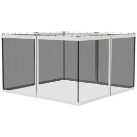 Outsunny 10' x 12' Replacement Mesh Sidewall Netting for Patio Gazebos and Canopy Tents with Zippers (Sidewall Only), White
