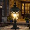 24"(H) 1-pack Vintage Black Outdoor Post Lantern - Waterproof Aluminum Lamp Post Light with Bubble Glass, Decorative Garden Pathway Lighting for Yard,