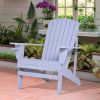 Wooden Adirondack Chair, Outdoor Patio Lawn Chair with Cup Holder, Weather Resistant Lawn Furniture, Classic Lounge for Deck, Garden, Backyard, Fire P