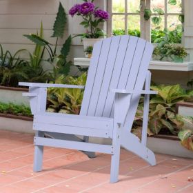 Wooden Adirondack Chair, Outdoor Patio Lawn Chair with Cup Holder, Weather Resistant Lawn Furniture, Classic Lounge for Deck, Garden, Backyard, Fire P