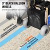 VEVOR Beach Dolly with Big Wheels for Sand, 20.1" x 14.6" Cargo Deck, w/ 9" Balloon Wheels, 165LBS Loading Capacity Folding Sand Cart & 27.2" to 44.9"