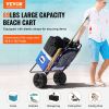 VEVOR Beach Dolly with Big Wheels for Sand, 15.4" x 15.7" Cargo Deck, w/ 10" PE Solid Wheels, 69LBS Loading Capacity Folding Sand Cart, Heavy Duty Car