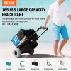 VEVOR Beach Dolly with Big Wheels for Sand, 20.1" x 14.6" Cargo Deck, w/ 9" Balloon Wheels, 165LBS Loading Capacity Folding Sand Cart & 27.2" to 44.9"
