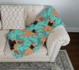Fawn French Bulldog Quilted Blanket 50x60 Artwork Pattern Quilted Throw Blanket for Bed, Couch, Sofa, Soft and Lightweight