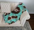 Liver English Springer Spaniel Quilted Blanket 50x60 Artwork Pattern Quilted Throw Blanket for Bed, Couch, Sofa, Soft and Lightweight