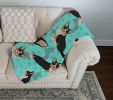 Tricolor Cardigan Corgi Quilted Blanket 50x60 Artwork Pattern Quilted Throw Blanket for Bed, Couch, Sofa, Soft and Lightweight