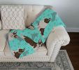 Brindle Cardigan Corgi Quilted Blanket 50x60 Artwork Pattern Quilted Throw Blanket for Bed, Couch, Sofa, Soft and Lightweight