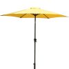 8.8 feet Outdoor Aluminum Patio Umbrella, Patio Umbrella, Market Umbrella with 42 Pound Square Resin Umbrella Base, Push Button Tilt and Crank lift, Y