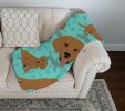 Red Fox Labrador Retriever Quilted Blanket 50x60 Artwork Pattern Quilted Throw Blanket for Bed, Couch, Sofa, Soft and Lightweight
