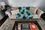 Black French Bulldog Quilted Blanket 50x60 Artwork Pattern Quilted Throw Blanket for Bed, Couch, Sofa, Soft and Lightweight