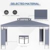 Outsunny 10' x 13' Patio Gazebo, Double Roof Outdoor Gazebo Canopy Shelter with Screen Decorate Corner Frame, for Garden, Lawn, Backyard and Deck, Gra