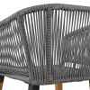 K&K 6-Piece Rope Patio Furniture Set, Outdoor Furniture with Acacia Wood Cool Bar Table with Ice Bucket , Deep Seat Patio Conversation Set with Two St
