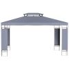 Outsunny 10' x 13' Patio Gazebo, Double Roof Outdoor Gazebo Canopy Shelter with Screen Decorate Corner Frame, for Garden, Lawn, Backyard and Deck, Gra