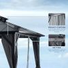 10'x13' Hardtop Gazebo, Outdoor Polycarbonate Double Roof Canopy, Aluminum Frame Permanent Pavilion with Curtains and Netting, Sunshade for Garden, Pa