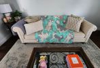 Grey Siberian Husky Quilted Blanket 50x60 Artwork Pattern Quilted Throw Blanket for Bed, Couch, Sofa, Soft and Lightweight