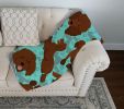 Chocolate Standard Poodle Quilted Blanket 50x60 Artwork Pattern Quilted Throw Blanket for Bed, Couch, Sofa, Soft and Lightweight