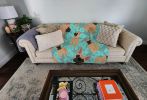 Fawn French Bulldog Quilted Blanket 50x60 Artwork Pattern Quilted Throw Blanket for Bed, Couch, Sofa, Soft and Lightweight