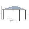 10' x 12' Hardtop Gazebo Canopy with Polycarbonate Roof, Top Vent and Aluminum Frame, Permanent Pavilion Outdoor Gazebo with Netting, for Patio, Garde