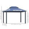 10' x 12' Hardtop Gazebo Canopy with Polycarbonate Double Roof, Aluminum Frame, Permanent Pavilion Outdoor Gazebo with Netting and Curtains for Patio,