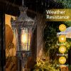 Antique Crown Outdoor Hanging Lantern, Waterproof Vintage Pendant Light with Ornate Metal Design and Clear Glass for Patio, Garden, Porch, Entryway Li
