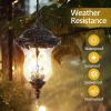 Rustic Outdoor Hanging Lantern, Weatherproof Vintage Pendant Light with Clear Glass Shade, Waterproof Exterior Lighting Fixture for Porch, Patio, or G