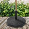 Outsunny 50 lbs. Umbrella Base, 20.5", Round Heavy Duty Umbrella Stand with Wheels for 1.5" or 2" Umbrella Poles, Patio Market Stand for Outdoor, Lawn