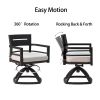 7-Piece Outdoor Patio Aluminum Furniture, Modern Dining Set, including 4 Dining Chairs & 2 Swivel Rockers Sunbrella Fabric Cushioned and Rectangle Din