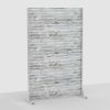 Classic Shutters Wood Grain Style White Galvanized Screen Freestanding Outdoor Divider Decorative Privacy Fence Screen Set for Deck Patio Balcony Gard