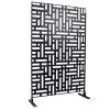 Outdoor & Indoor Privacy Screen Metal Privacy Screen 76" H×48" W, Freestanding Decorative Privacy Screen for Deck Balcony Patio, Privacy Fence Panels