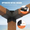 VEVOR Pergola Bracket Kit 4''x4'', 4pcs 3-Way Heavy Duty Corner Bracket Woodworks DIY Post Base Kit, Easy Installation Wooden Beams for Gazebos, Patio
